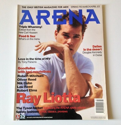 Arena magazine, Mar/Apr 1992, Ray Liotta, Lou Reed, Robert Mitchum, Oliver Reed