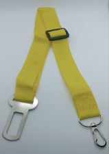 Safety belt for pets adjustable in the car dogs or cats color yellow new