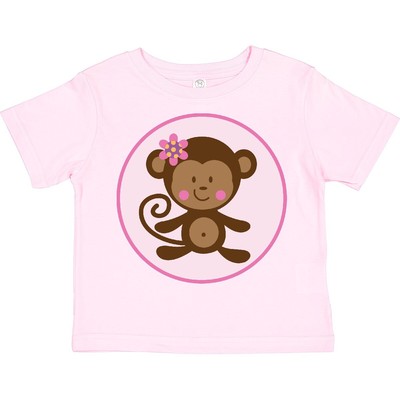 Inktastic Monkey Girl Toddler T-Shirt Lover Animal Girls Pink Cute Zoo Jungle