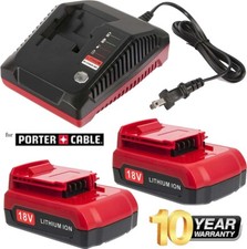 Replace 18V Lithium Battery and PCXMVC Charger for Porter Cable 18V PC18BL PC18B