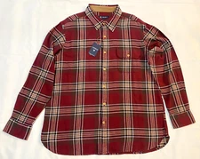 New with tags-Daniel Cremieux Men's Flannel pocket Shirt Red/ Plaid- Size XL