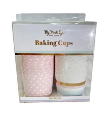 NEW My Minds Eye Polka Dot and Stripes Baking Cups, Pink/ Gold/ Multi - 36 Count