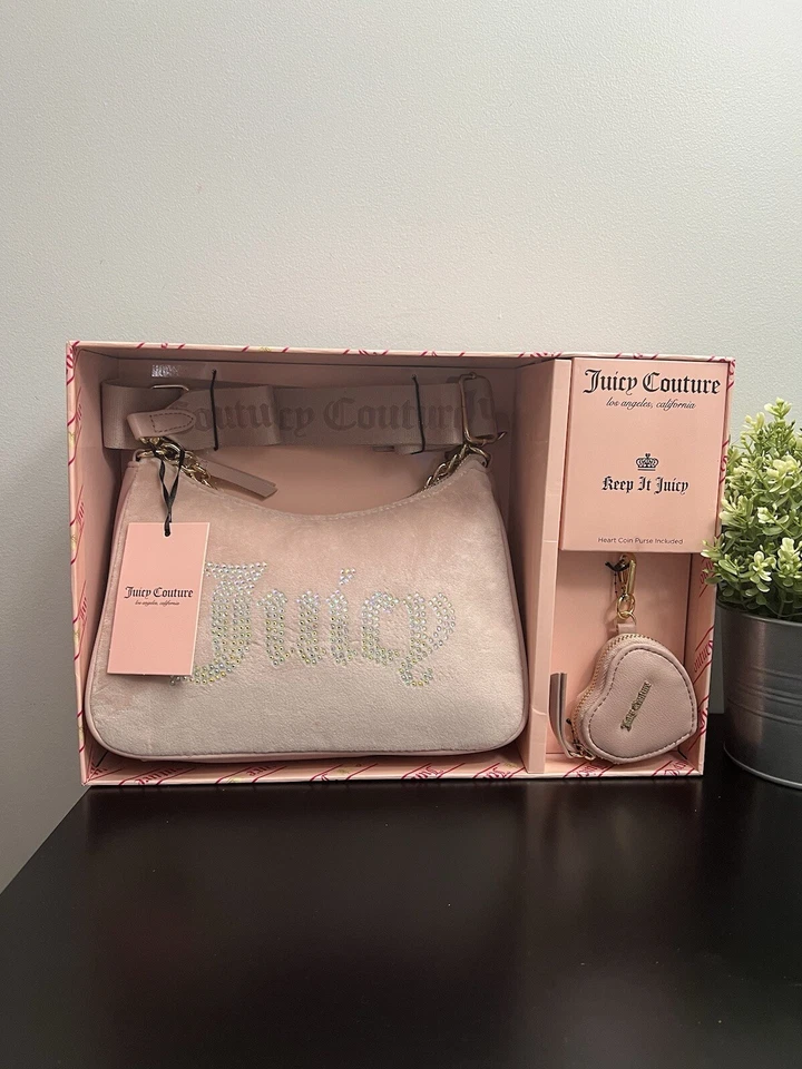 Juicy Couture Dusty Blush Bolso de Hombro Conjunto con Corazón Monedero - Nuevo en Caja Foto 4 de 4