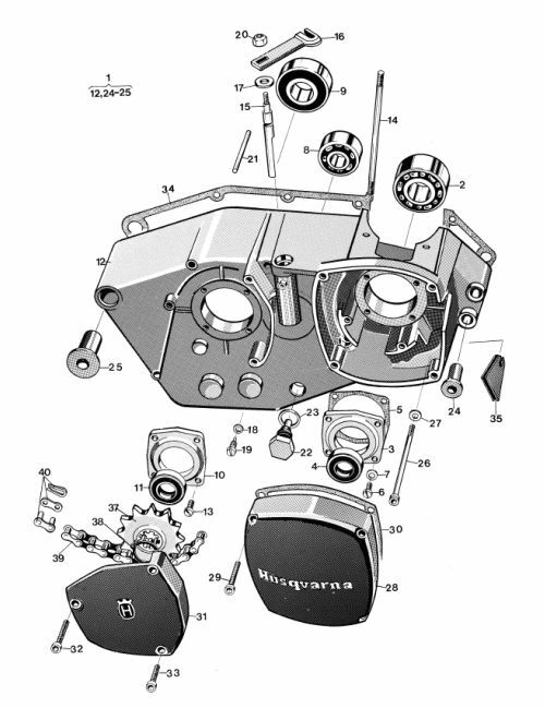 Vis allen inox moteur Husqvarna 125 CR WR XC kit carter complet 1983