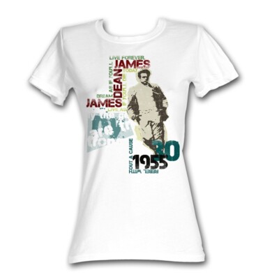 James Dean Dean Typography White Junior Women's T-Shirt