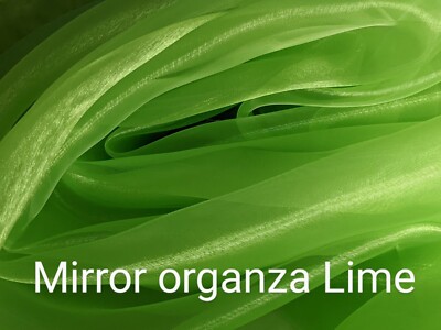 Mirror Organza Lime green 59'', by the yard. Shinny organza. Swatches available.