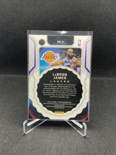 2021-22 Obsidian LeBron James Supernova Electric Etch Green Flood SP #6 - Picture 2 of 2