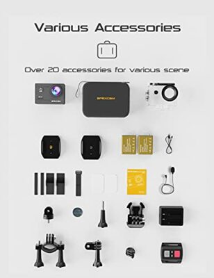 Apexcam M80 Air 4K/60fps Action Camera Ultra HD 20MP WiFi EIS Anti