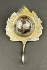 Vintage Silver Plate Maple Leaf Shaped Loose Leaf Tea Strainer