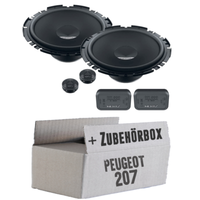 Peugeot 207 Front / Heck - Hertz Lautsprecher Boxen TüR Vorne Hinten - Einbauset