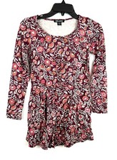 Billabong Girl  s Red Floral Long Sleeve Romper Size L