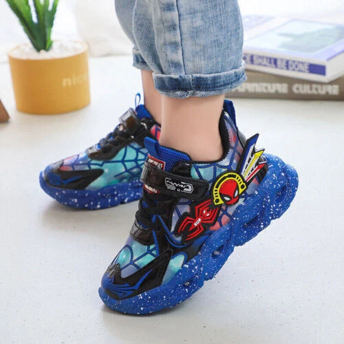 Kinder Spiderman Schuhe LED Turnschuhe Jungen Blinkend Leuchtend Sneaker DE - Bild 31 von 39