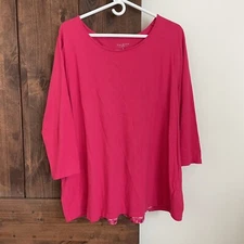 Talbots Pink Blouse Women’s Size 3X Layer Top Open Back Mixed Media