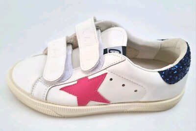 Golden Goose Sneaker Kinder Mädchen May Leder Low-Top Stern Glitzer Absatz Gr. 30.