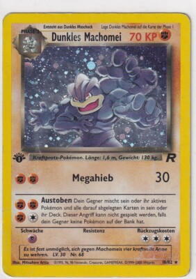 Pokemon Card Team Rocket No 10/82 Dark Machomei 1st Edition Holo German