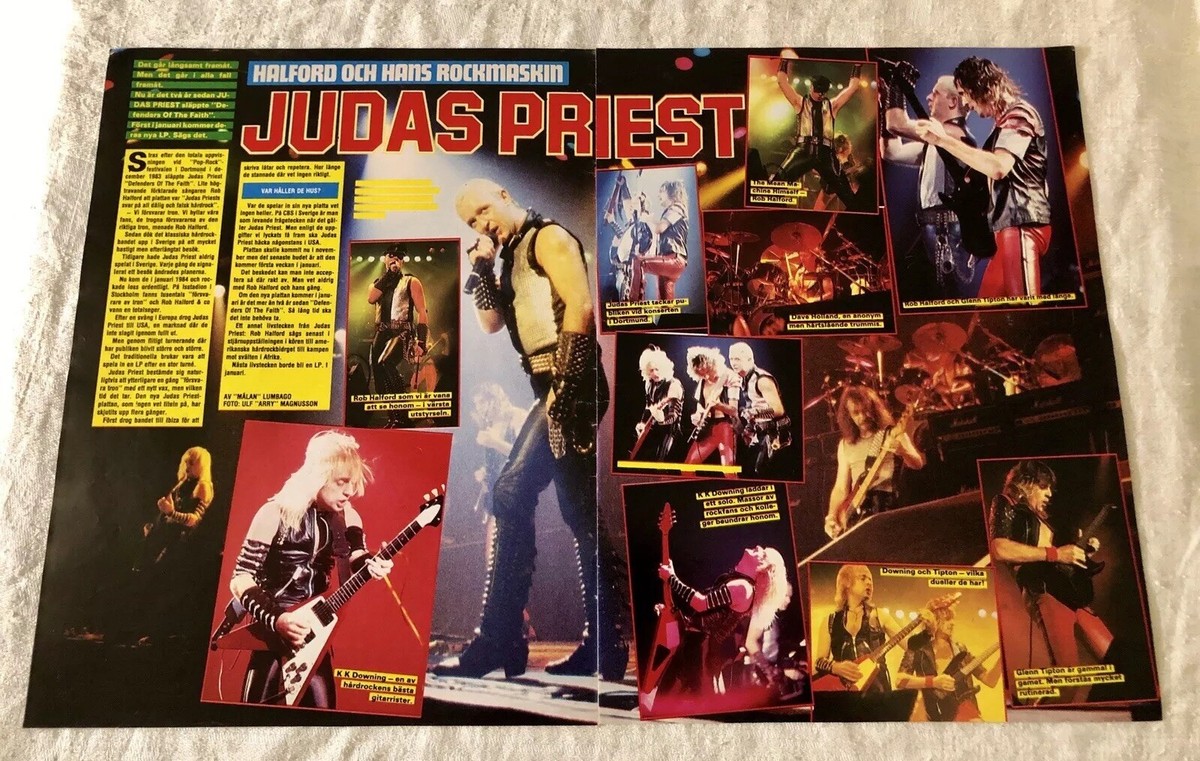JUDAS PRIEST 1986 Halford Clipping Poster Swedish Music magazine