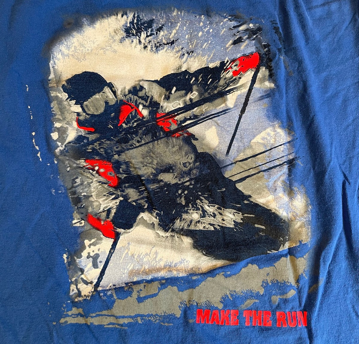 Vtg 90s Marlboro Adventure Ski Make The Run Single Stitch T-Shirt