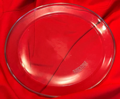 Pyrex Serving Platter 212 Clear Glass 12” Pizza Pan Large Baking Dish Vintage