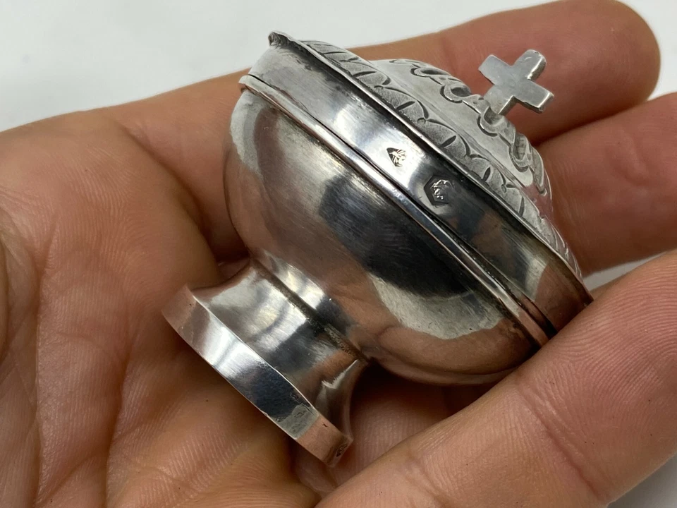 Louis Samson Custode Pyxide Ciboire Malades Orfèvre Toulousain Argent Vers 1820 - Photo 3/4