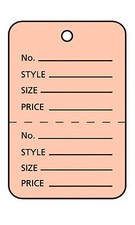 3000 Perforated Tags Price Sale 1 x 1 Two Part Pink Unstrung Tag Small