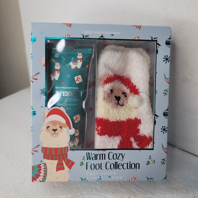 Body Prescriptions Llama Cozy Socks & Peppermint  Foot Lotion