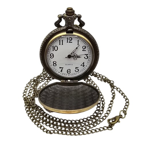 DINOSAUR Tyrannosaurus T-Rex Pocket Quartz Watch Bronze Color Great Gift - Picture 5 of 6