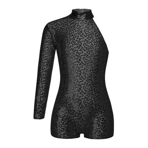 Mädchen Glitzer Pailletten Stehkragen Ballett Tanz Turnanzug Gymnastik Unitard Biketard - Bild 43 von 53