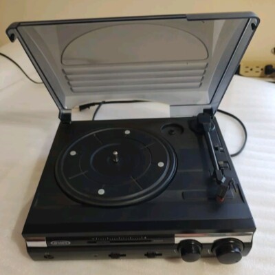Jensen JTA-230 Portable Turntable Built in Speaker Black