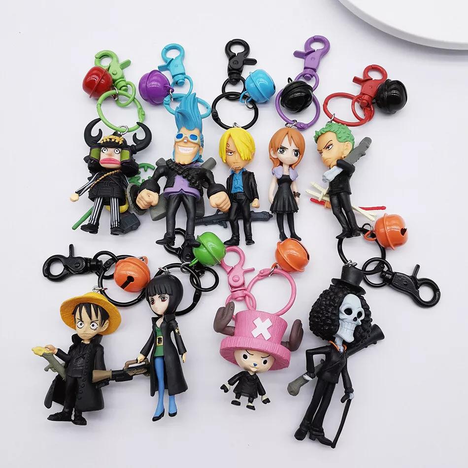 Anime 3D PVC One Piece Keyring Keychain w Stand Action Figure Toy Luffy Gift