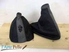 alfa romeo 159 cuffia cambio e freno in pelle nera e grigia