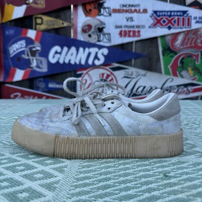 Size 6.5 - Adidas Womens Sambarose EE4676 White Casual Shoes Sneakers