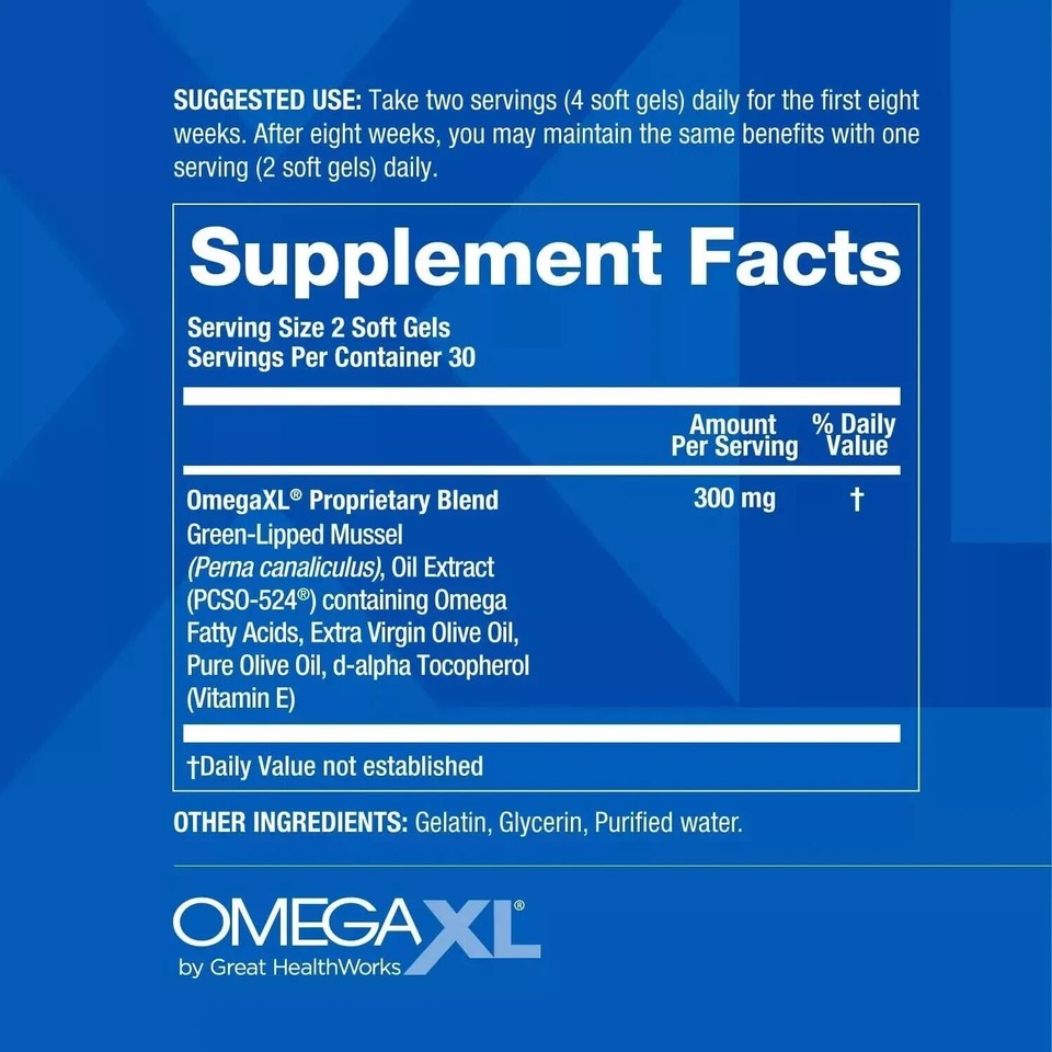 Omega XL Natural Joint Muscle Support Omega 3 Joint Pain Relief 60