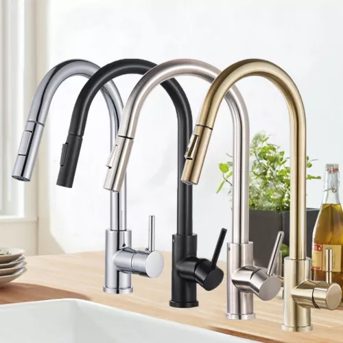 Modern Kitchen Sink Mixer Taps Pull Out 360° Spout Spray Single Lever Mono Tap