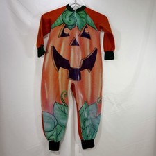 Vintage Bunny Warmer Pumpkin Halloween Fleece One Piece Pajamas Kids Size 6