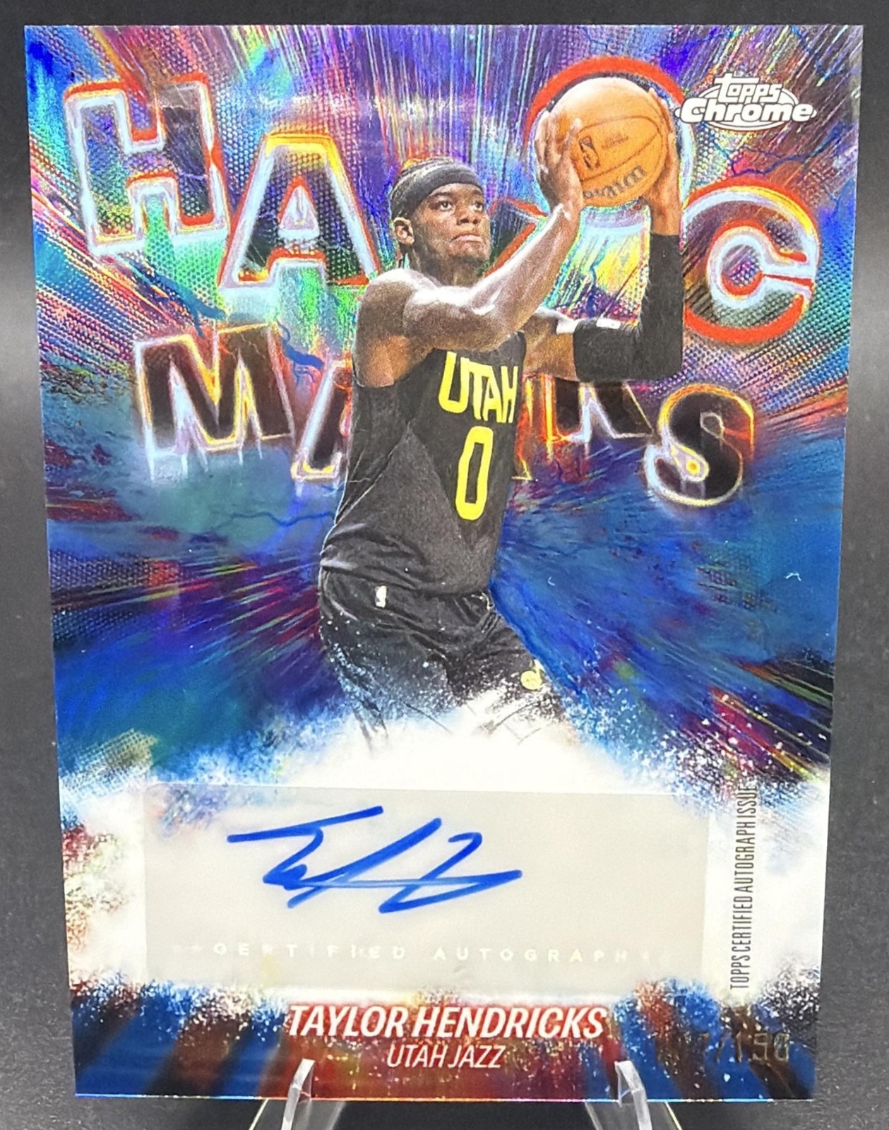 2025 Topps Chrome Update Taylor Hendricks #HM-TH Havoc Marks Auto Blue /150