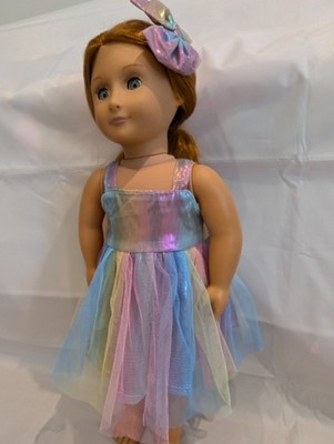 18'' Puppen Regenbogen glitzerndes Kleid mit Schleife passt unserer Generation D/Friend AG Sindy