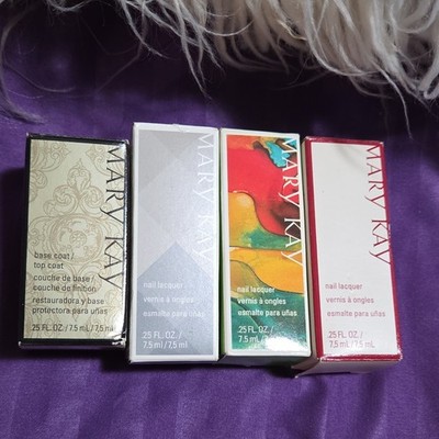 4/Mary Kay Nail Lacquer, Base  Top Coat - Gray, Pearl, Teal, Pearl Effect, 7.5ml