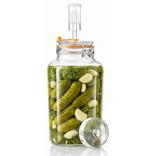 1 Gallon Fermentation Jar, 2 Pack Large Wide Mouth Glass Fermenting Jar with ...