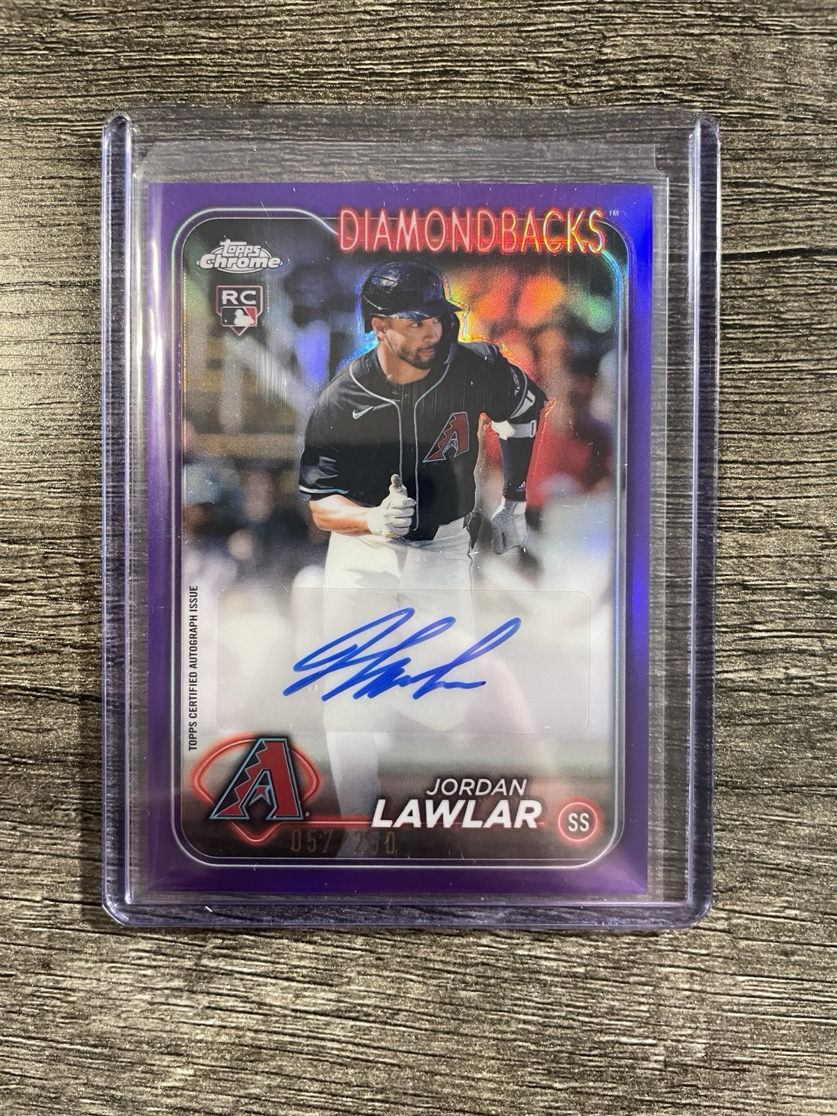 JORDAN LAWLAR 2024 Topps Chrome Update Purple Refractor Auto 057/250 RC - DBacks