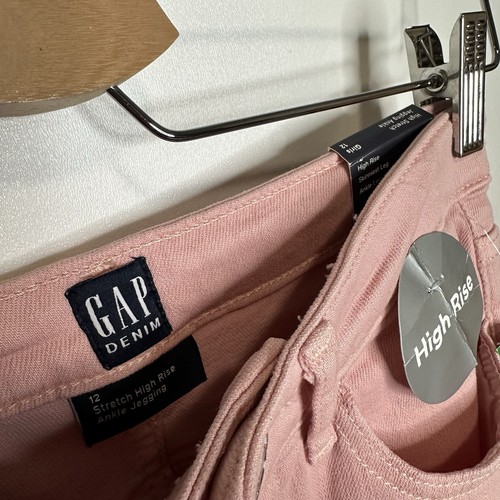 Gap Kids High Waist Stretch Ankle Jegging Pink Raw Hem Girl’s Size 12 NWT - Picture 3 of 6
