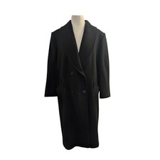 Forecaster of Boston VTG Black Wool Long Coat Shawl Collar Double Breasted 12