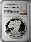 2008-W  $1  PROOF AMERICAN SILVER EAGLE (ASE/SAE) NGC PF 69 UCAM  #8323448-098
