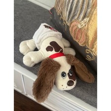 Vintage Pound Puppies Newborn Plush Dog Brown White Spots Diaper Stuffed Animal