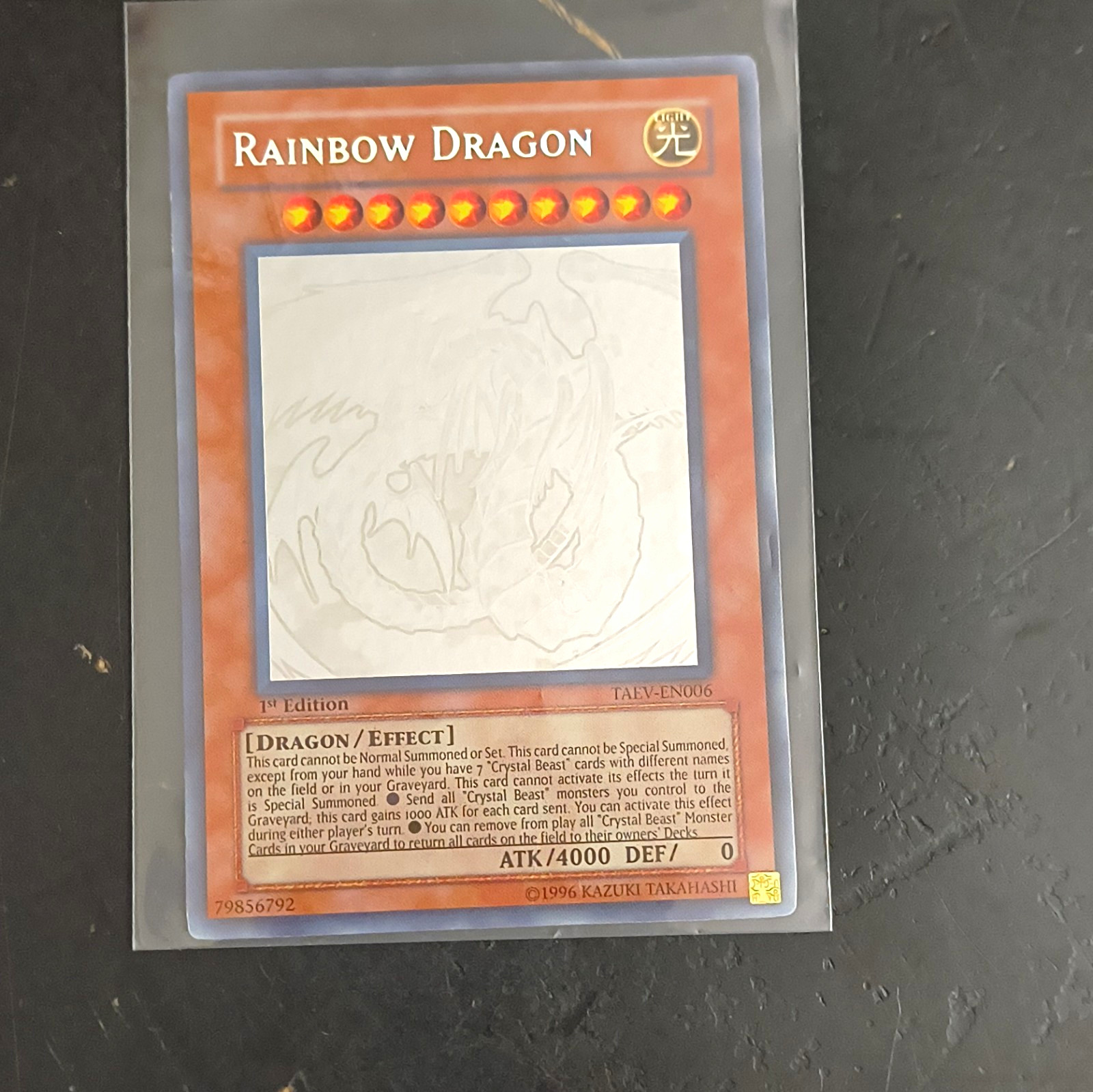 Konami Rainbow Dragon TAEV-EN006 Tactical Evolution Ultimate Rare Foil 1st Ed