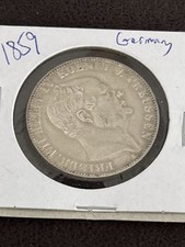 1859 A German States Prussia One  Thaler Silver Coin