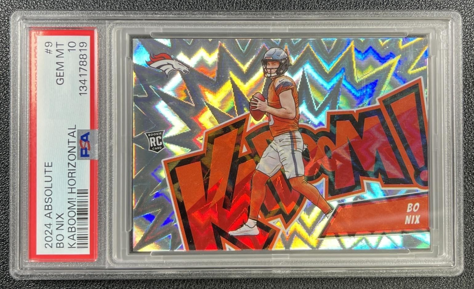 Bo Nix Panini Absolute Kaboom! Horizontal #9 Base