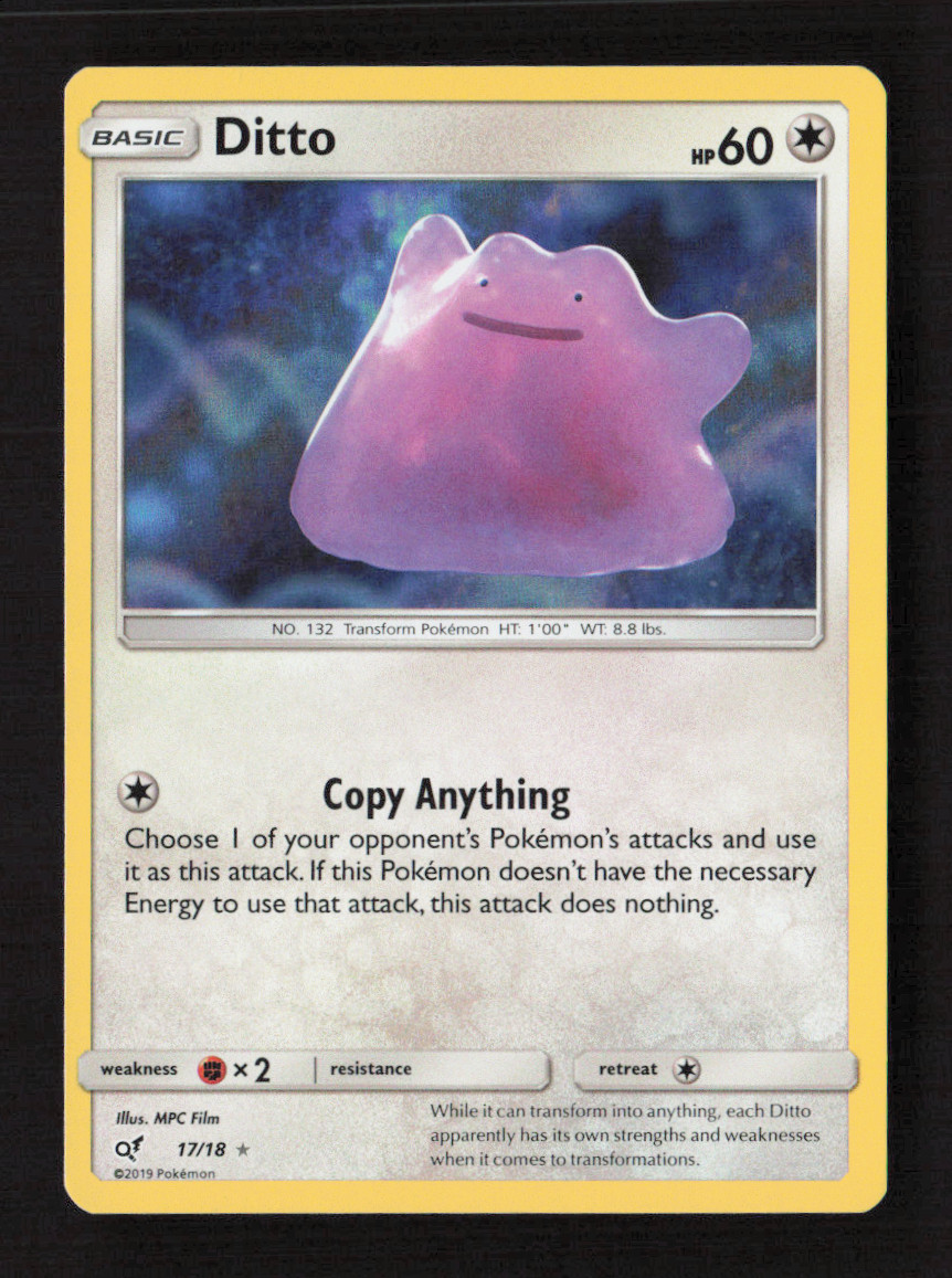 Ditto Holo Rare Holo Detective Pikachu 17/18 MP Pokémon TCG