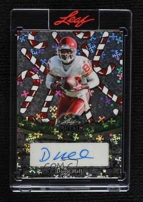 2025 Leaf Metal Happy Holidays Candy Cane Snowflake 15/15 Dante Hall Auto 14hk