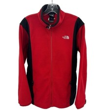 The North Face Kids XL Red Black Full Zip Fleece Jacket Warm Designer Soft Zip