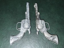 Lot of 2 Vintage 1950s Hubley Toy Cap Guns - Pal and Smokey